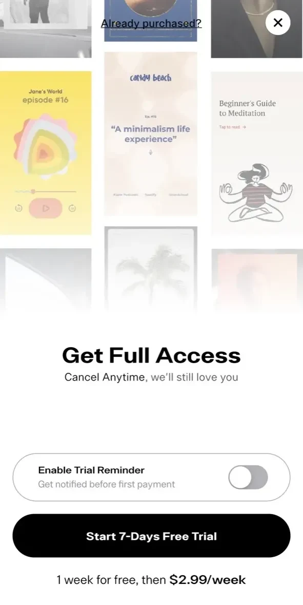 Clay paywall screen
