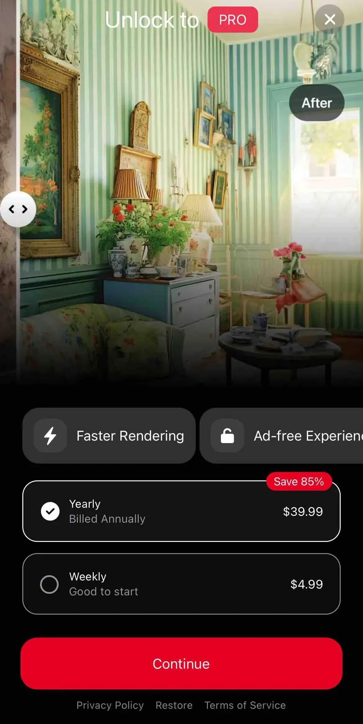 Home AI paywall screen