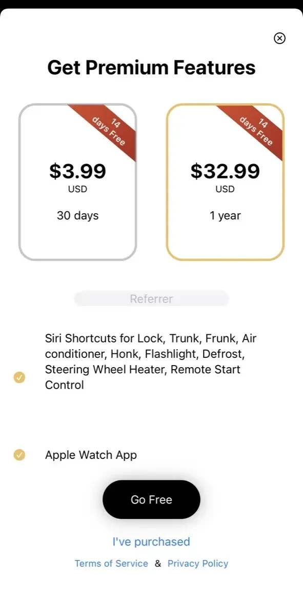 Teri paywall screen