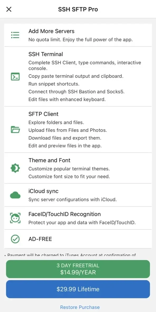TermuXL paywall screen