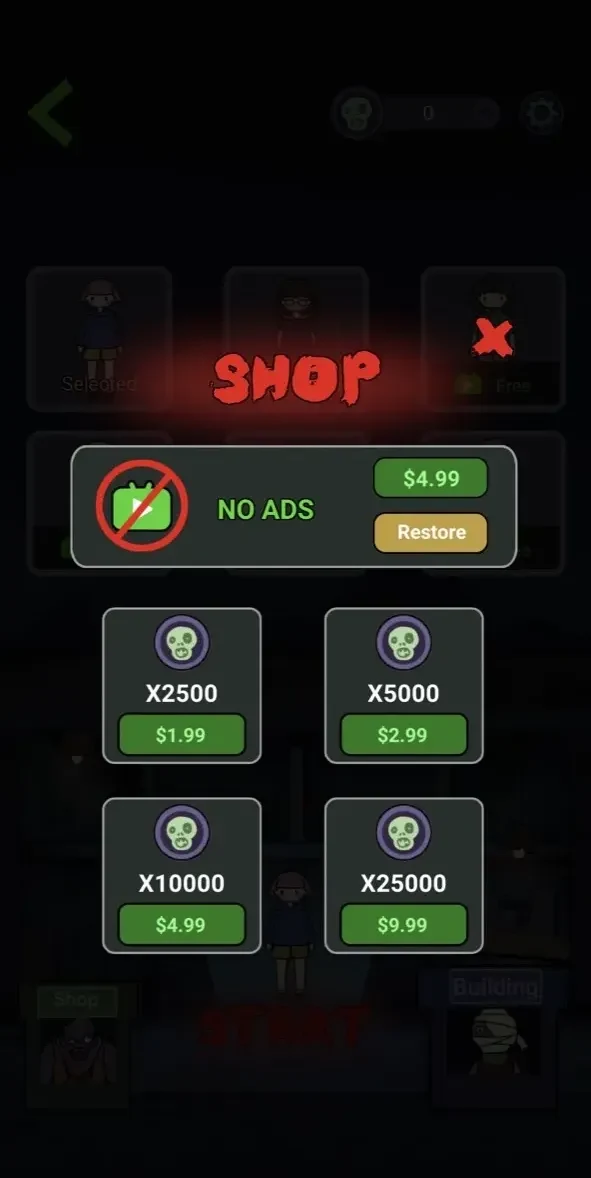 Terrible Zombie Prison paywall screen