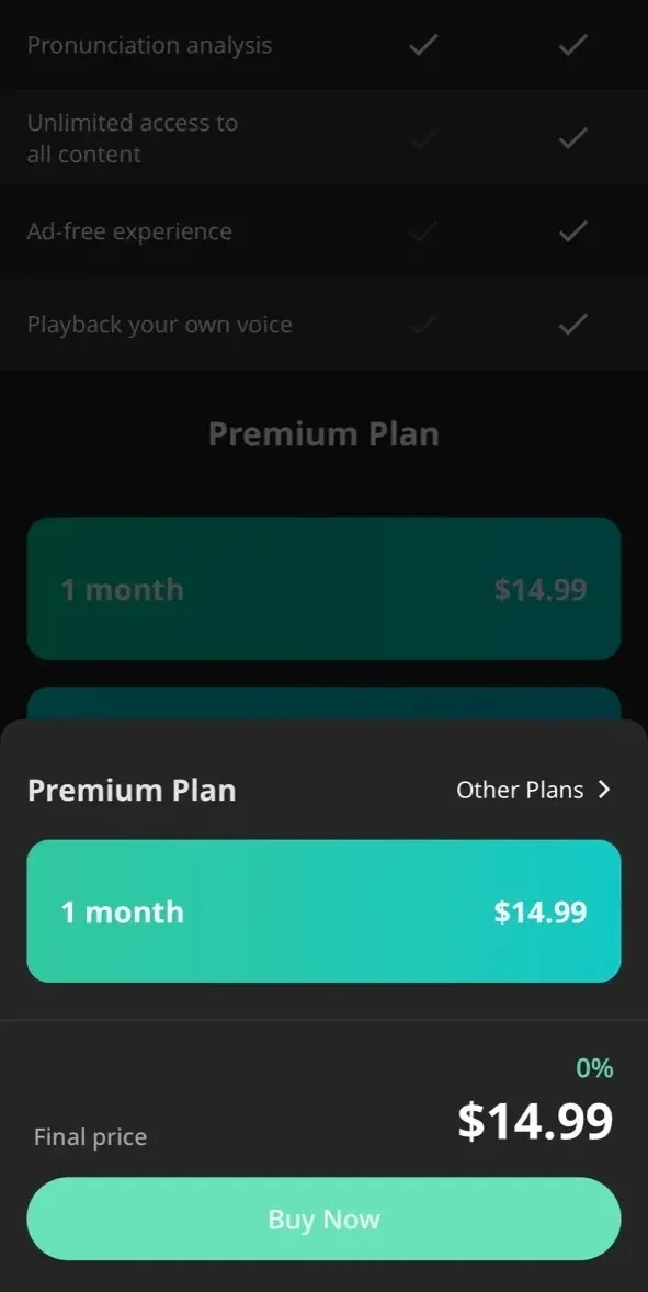 Teuida paywall screen