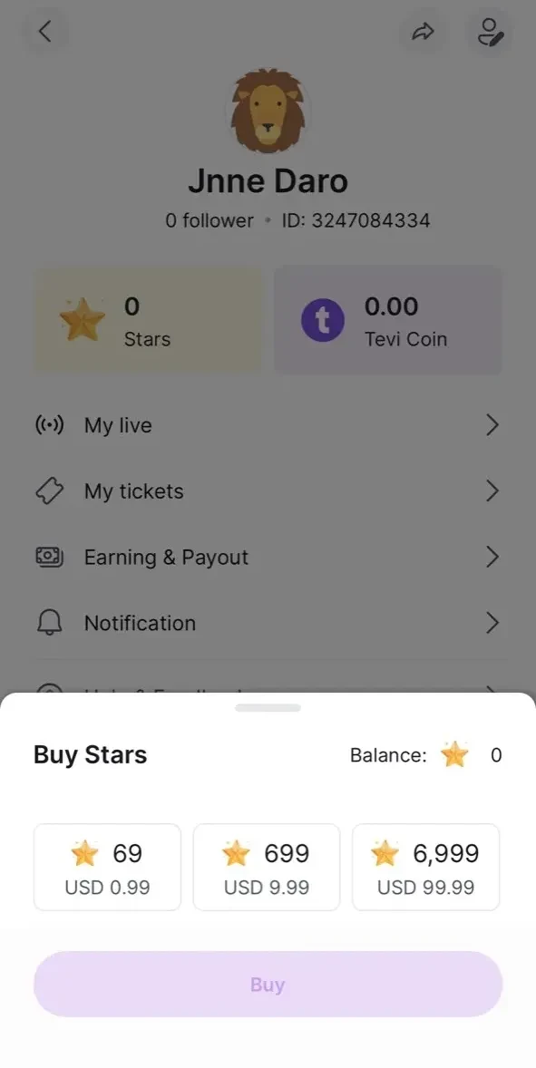 Tevi paywall screen