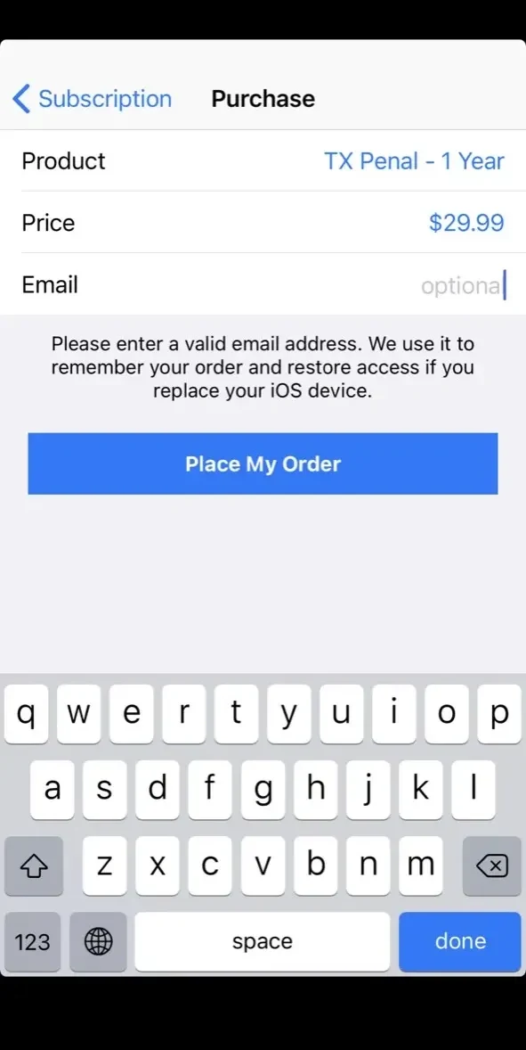 Texas Penal Code paywall screen