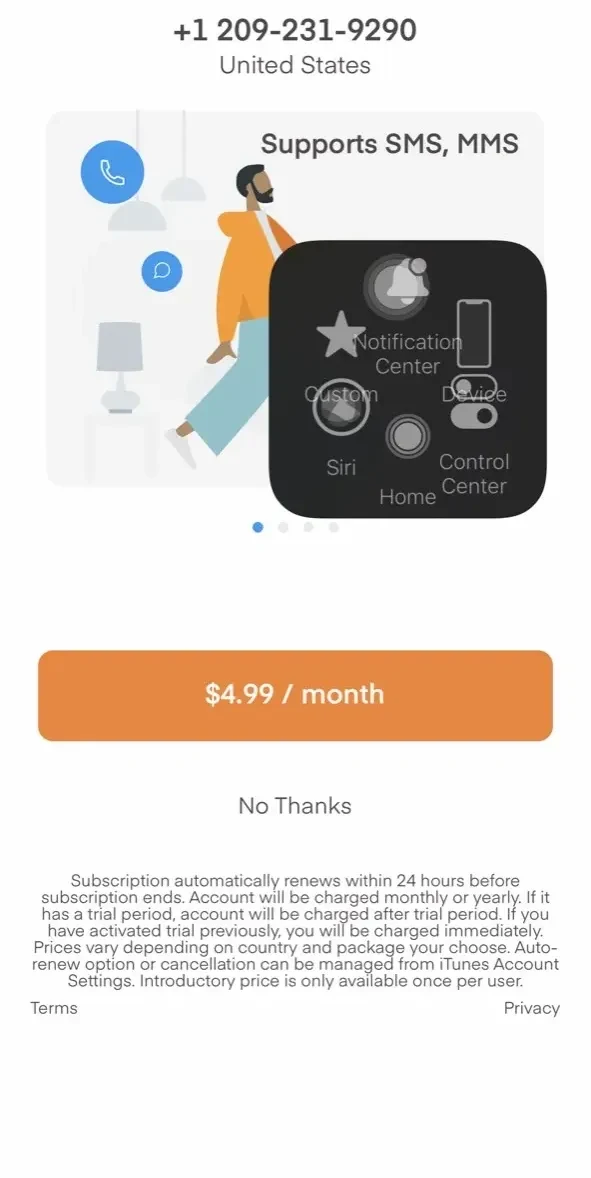 Text Vault paywall screen