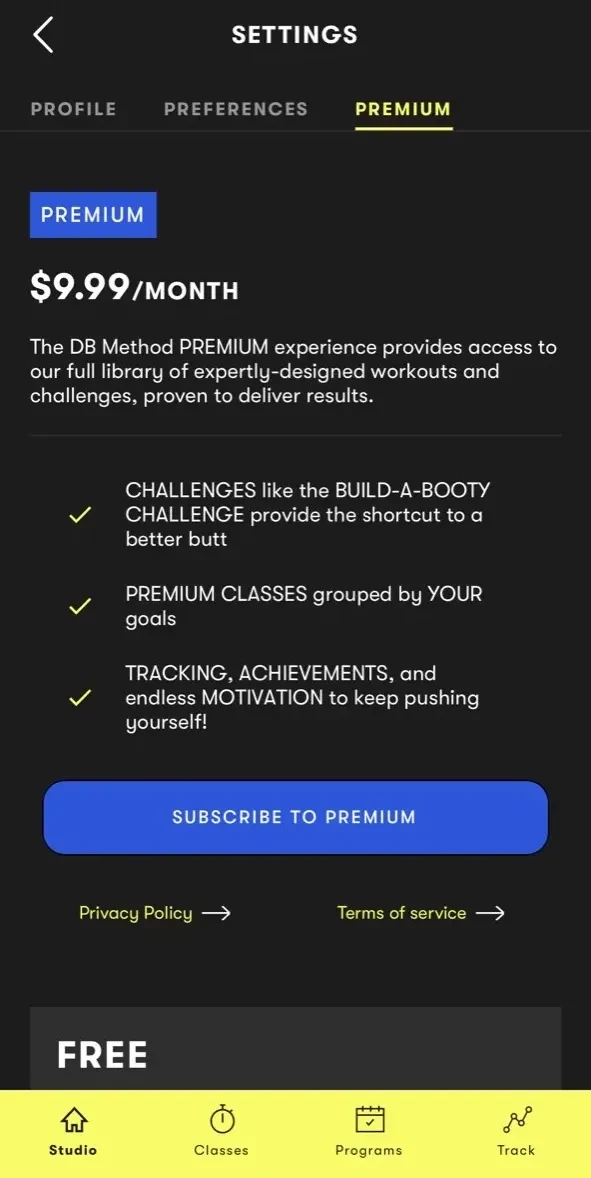 The DB Method paywall screen