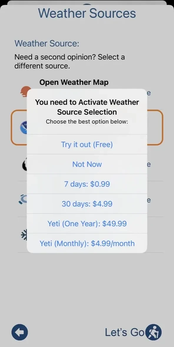 The Light Watch paywall screen