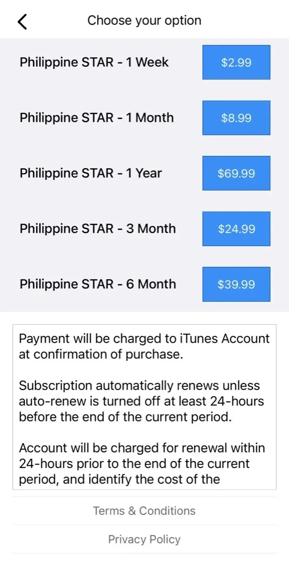The Philippine Star paywall screen