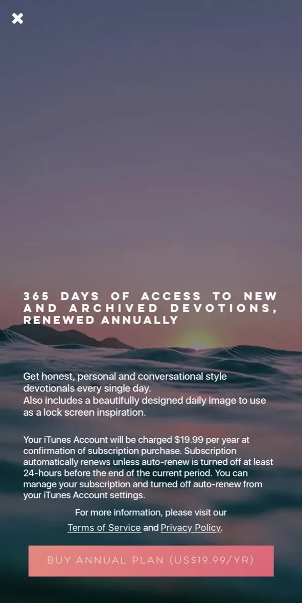 The Practice Co Devotionals paywall screen