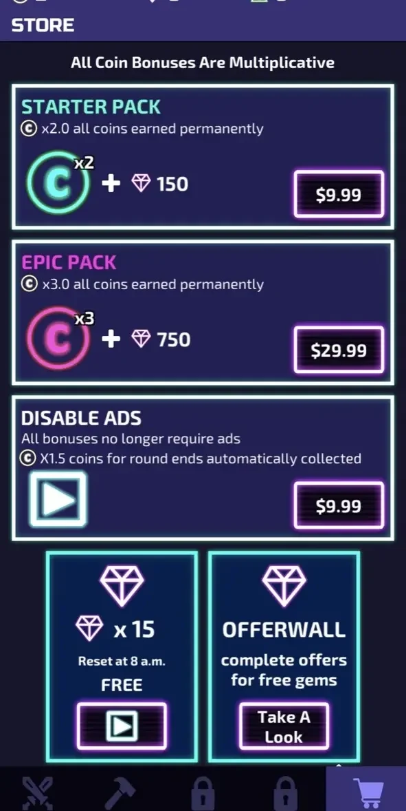 The Tower paywall screen