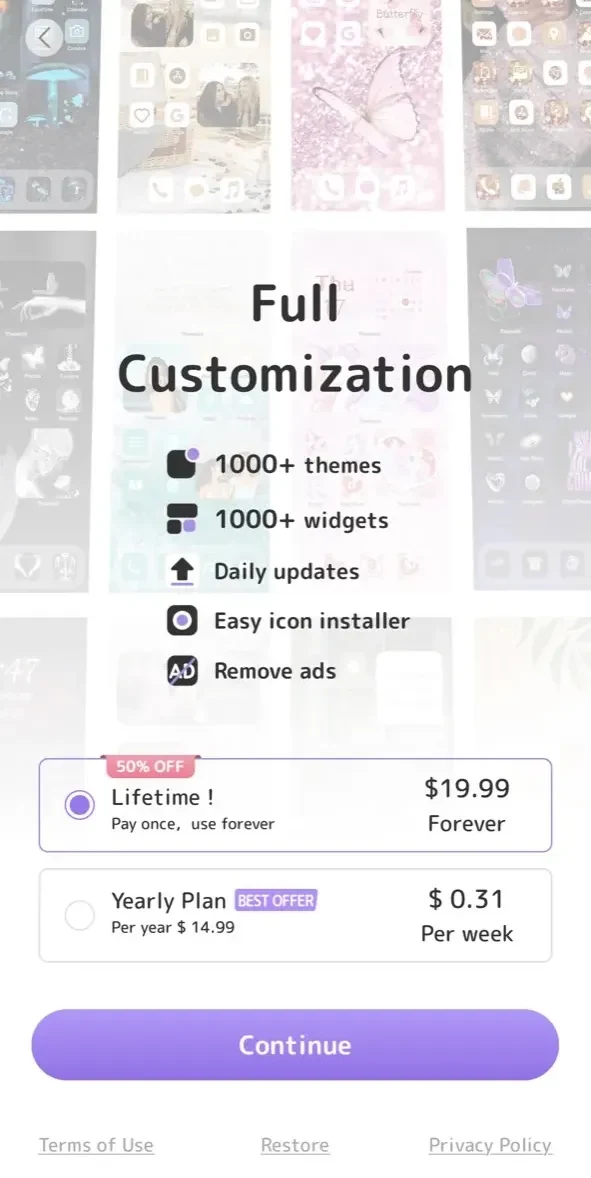 ThemeKit paywall screen