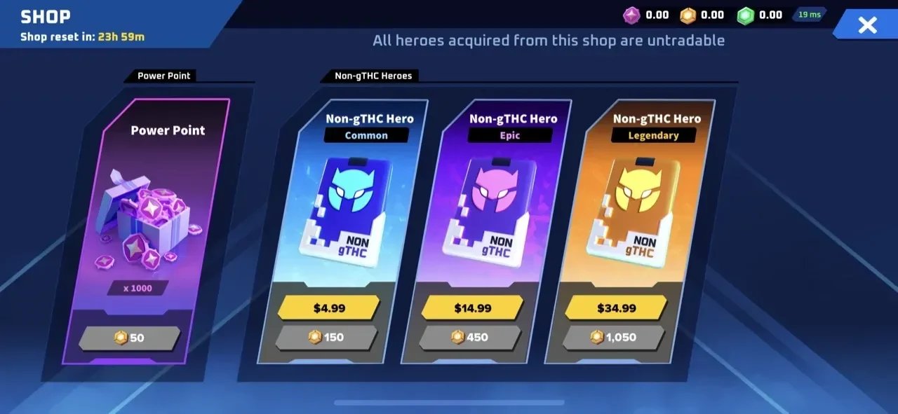 Thetan Arena paywall screen