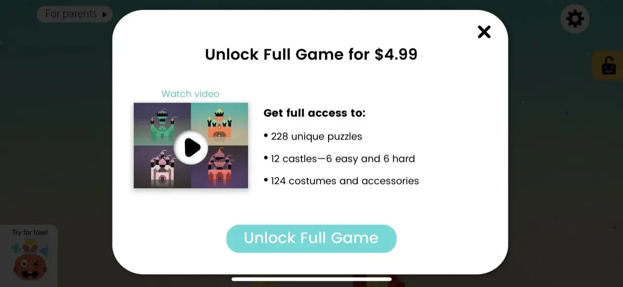 Thinkrolls Kings paywall screen