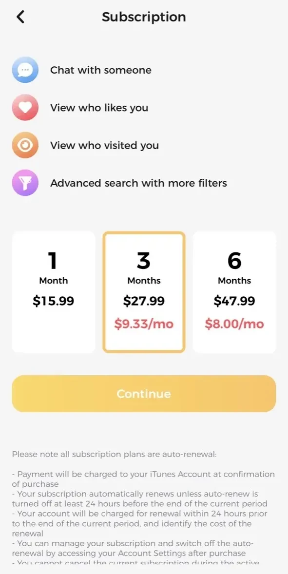 Threesome Swingers App paywall screen