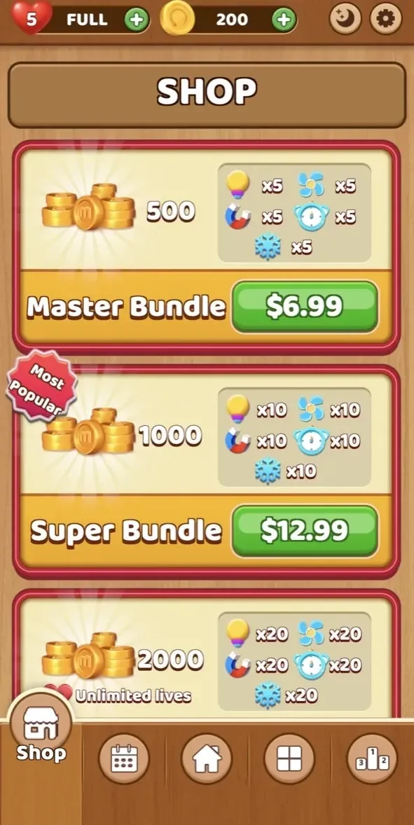 Tile Match 3D paywall screen