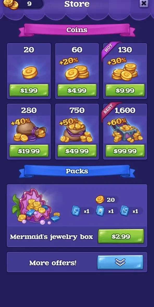 Mahjong Treasure Quest paywall screen