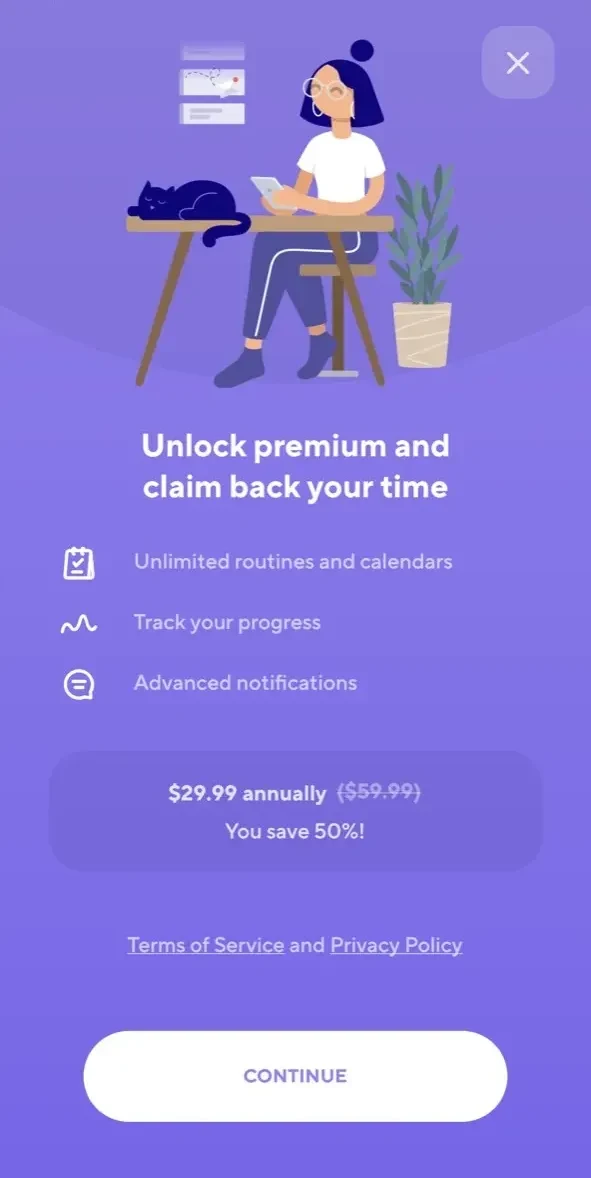 TimeBloc paywall screen