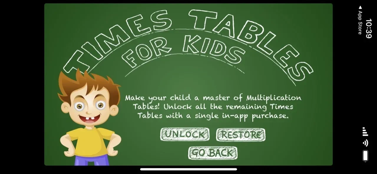 Times Tables For Kids paywall screen