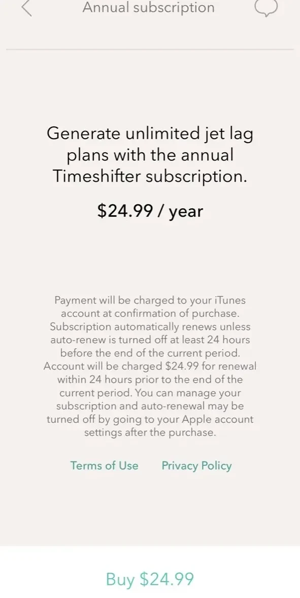 Timeshifter paywall screen