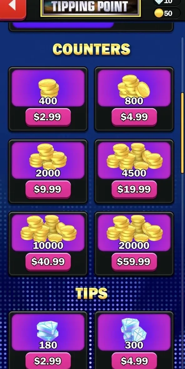 Tipping Point Blast paywall screen