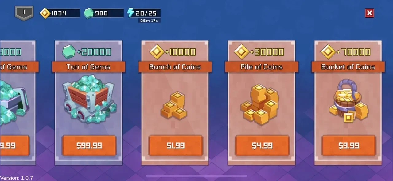 Titan Hunters paywall screen
