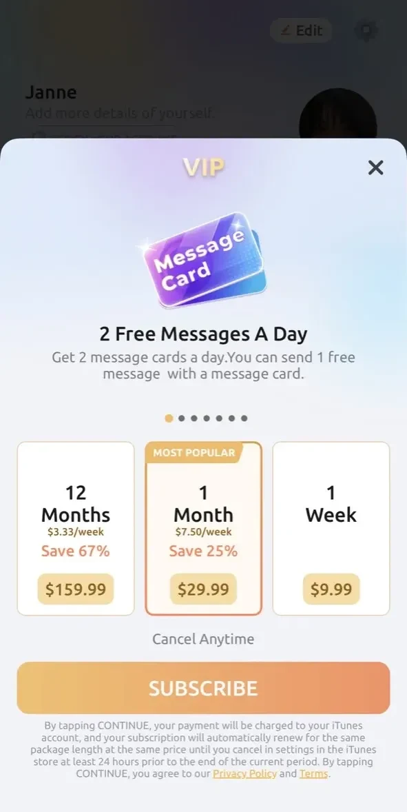 ToChat paywall screen
