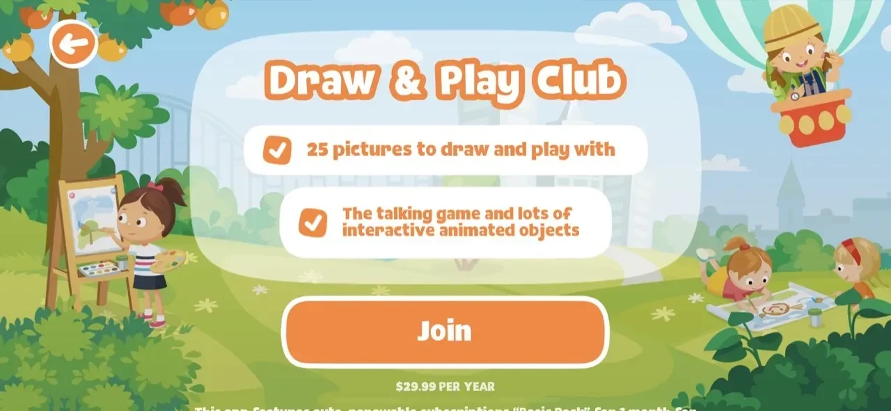 Toddler Drawing paywall screen