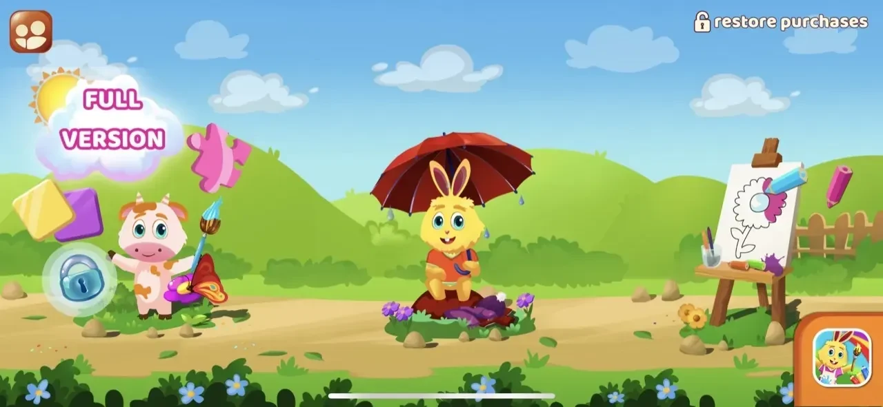 Toddler game for 2 paywall screen