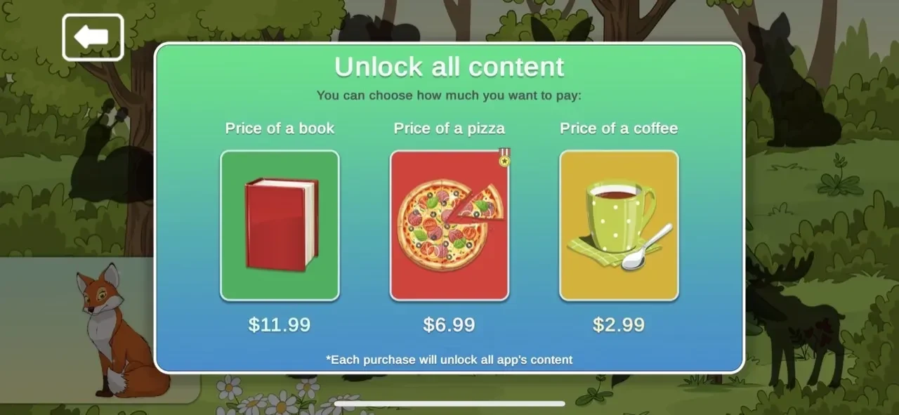 Toddler puzzle games for kids paywall screen