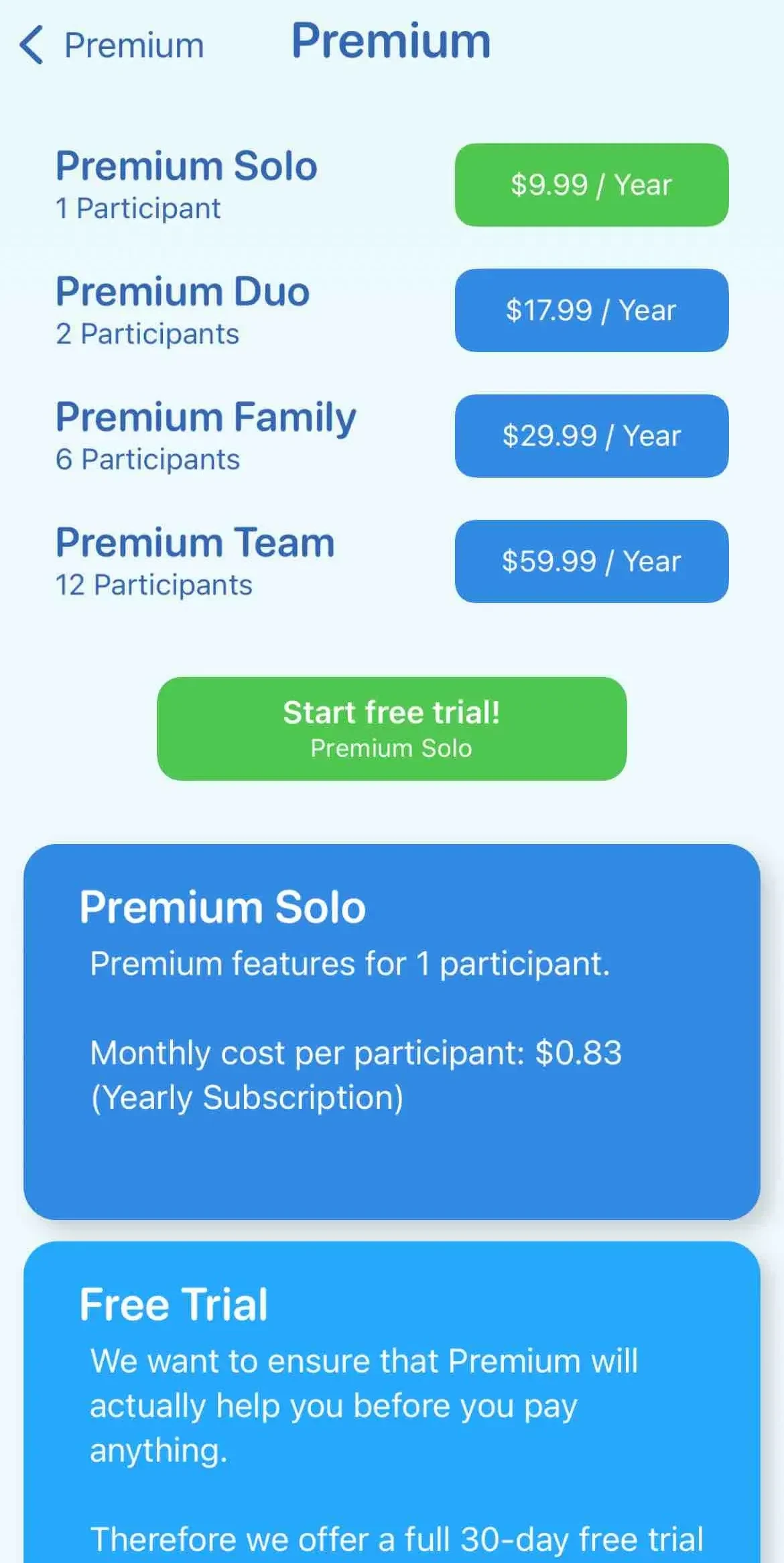 Tody paywall screen
