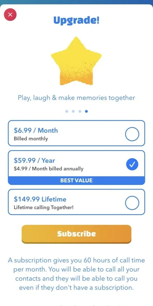Together paywall screen