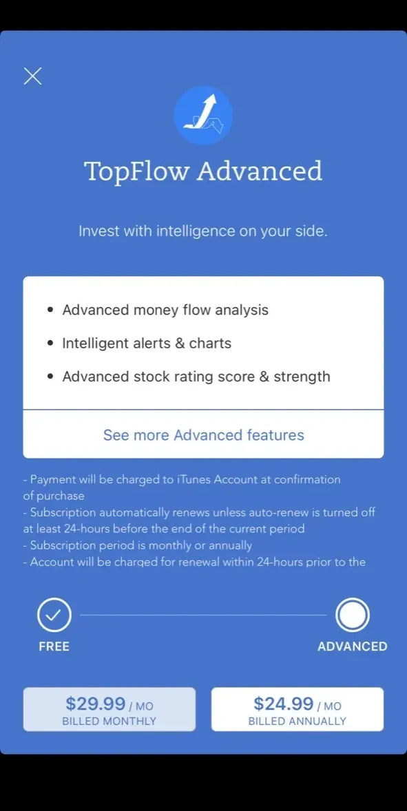 TopFlow paywall screen
