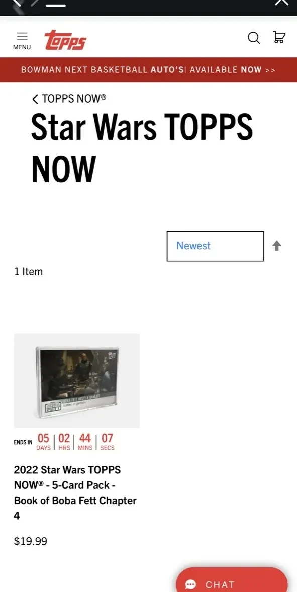 Topps paywall screen