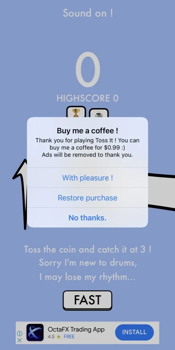 Toss it paywall screen