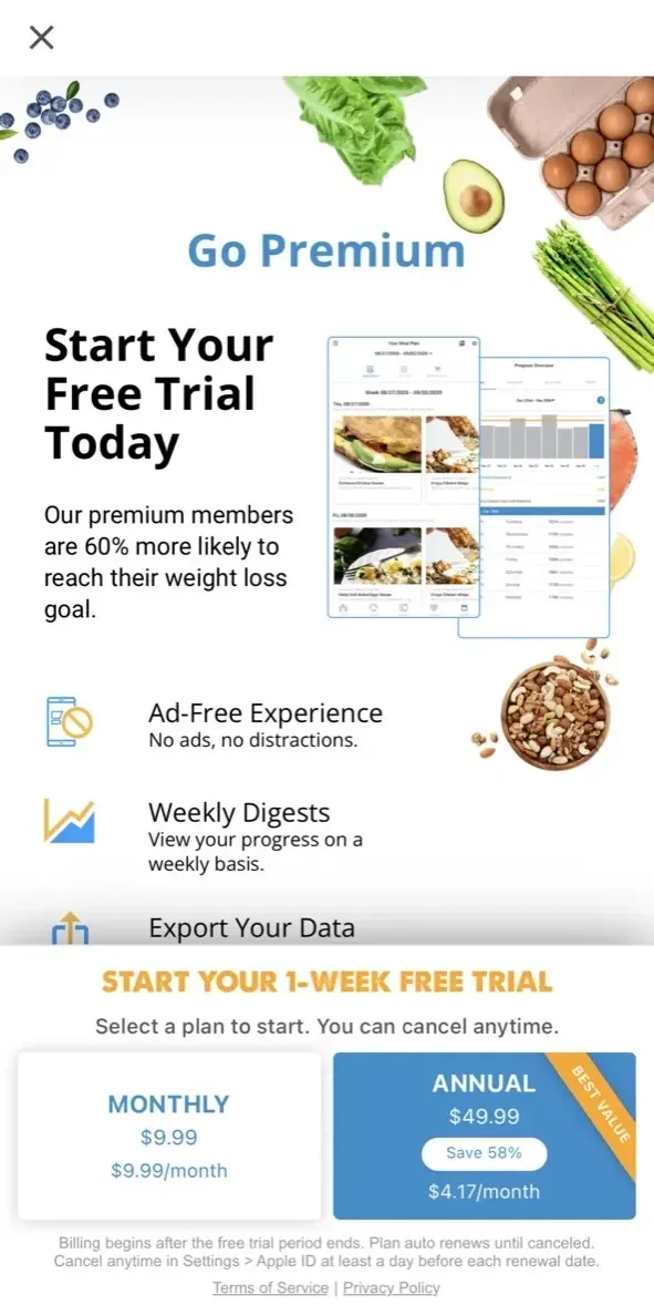 Total Keto Diet paywall screen