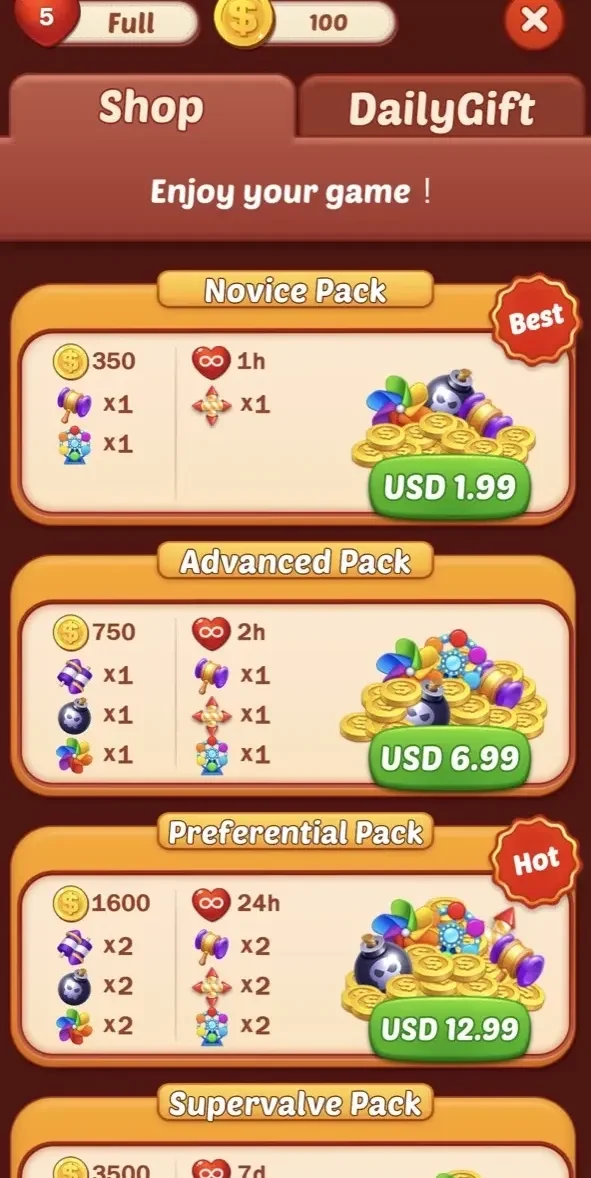 Toy Bomb paywall screen