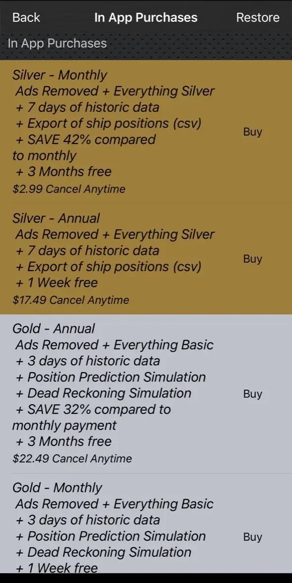 TrackaShip Universal paywall screen