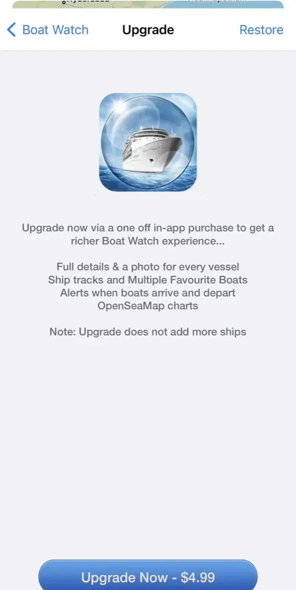 Boat Watch paywall screen