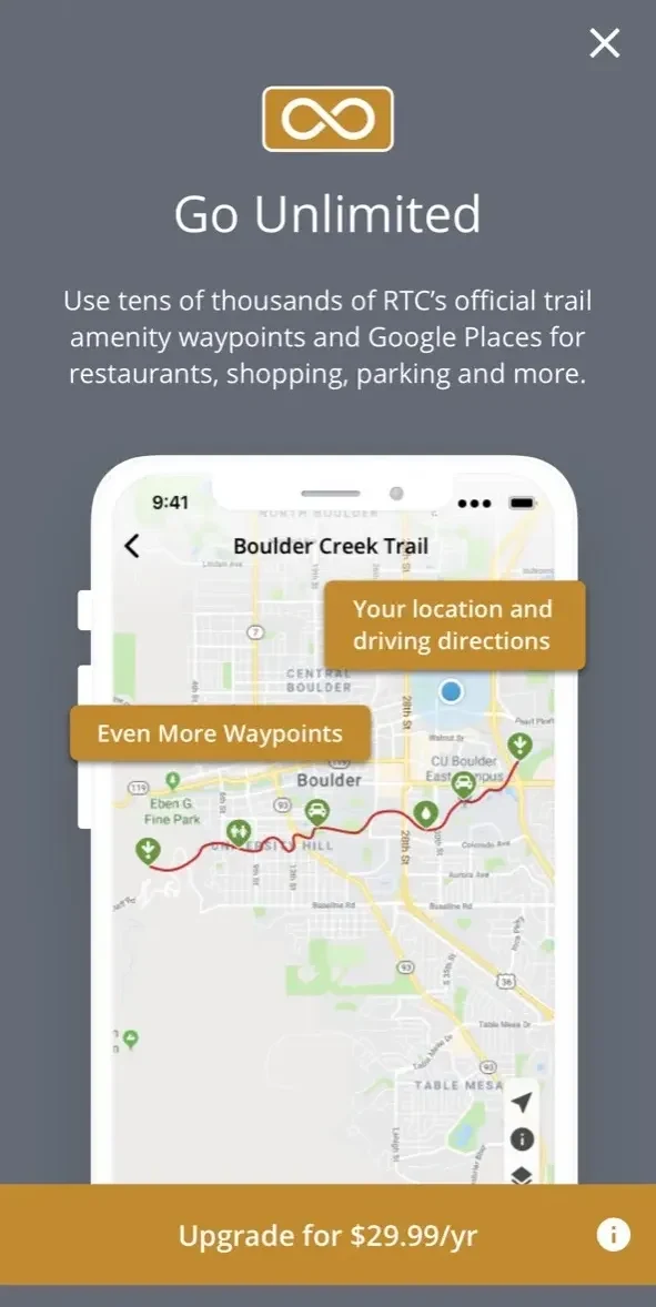 TrailLink paywall screen