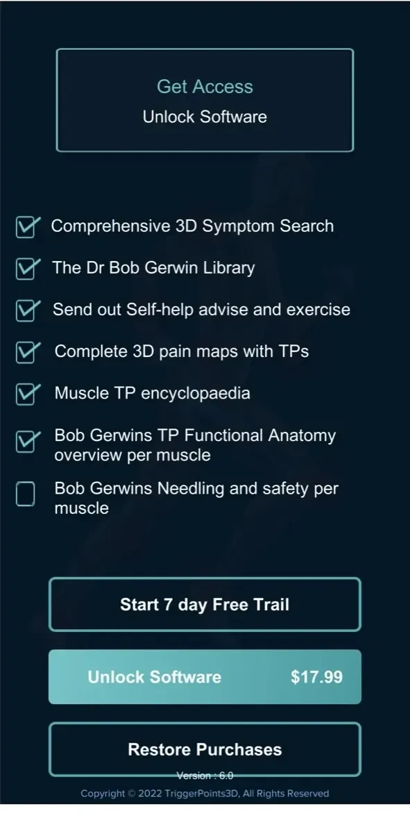TriggerPoints3D paywall screen