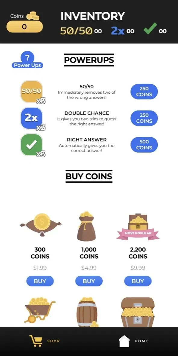 Trivia Black paywall screen