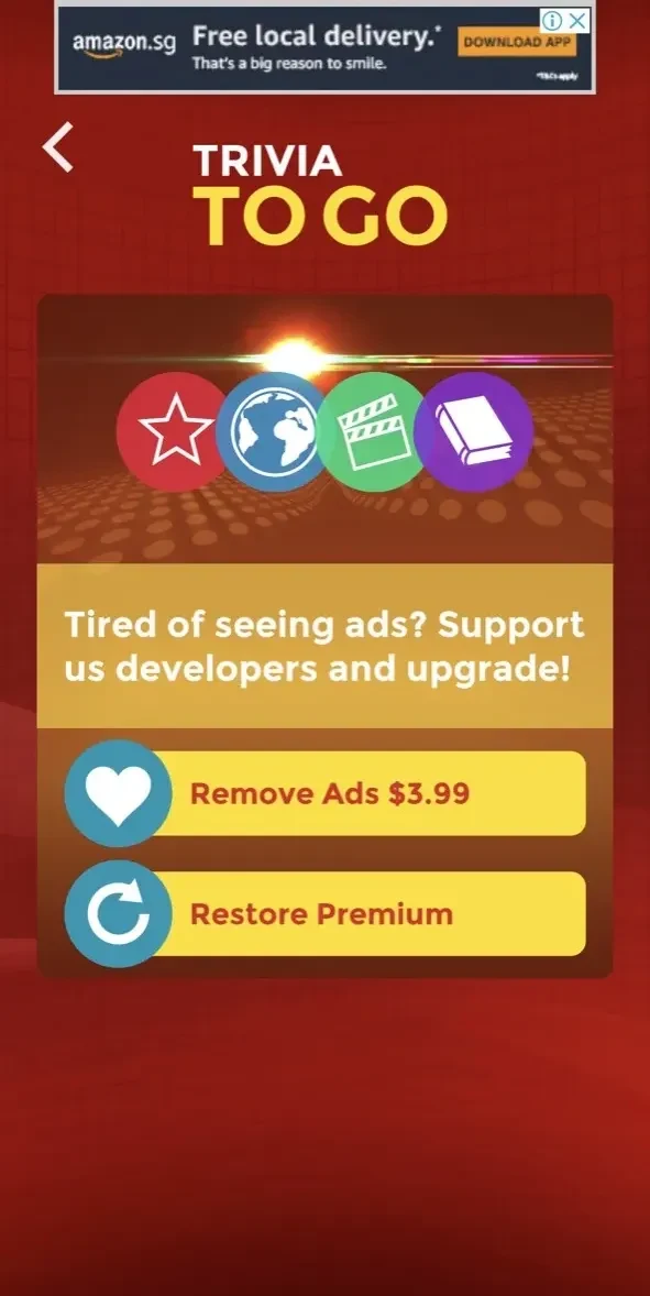 Trivia to Go paywall screen