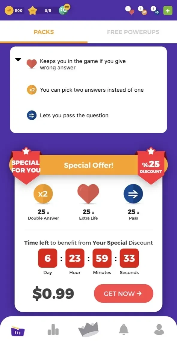 Trivians paywall screen