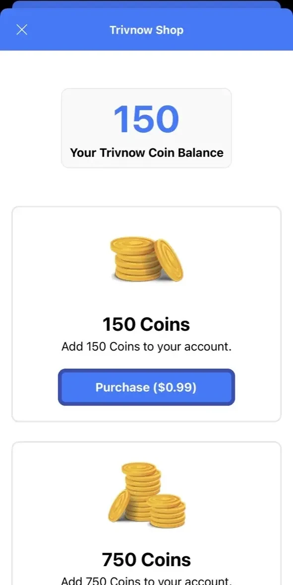 Trivnow paywall screen