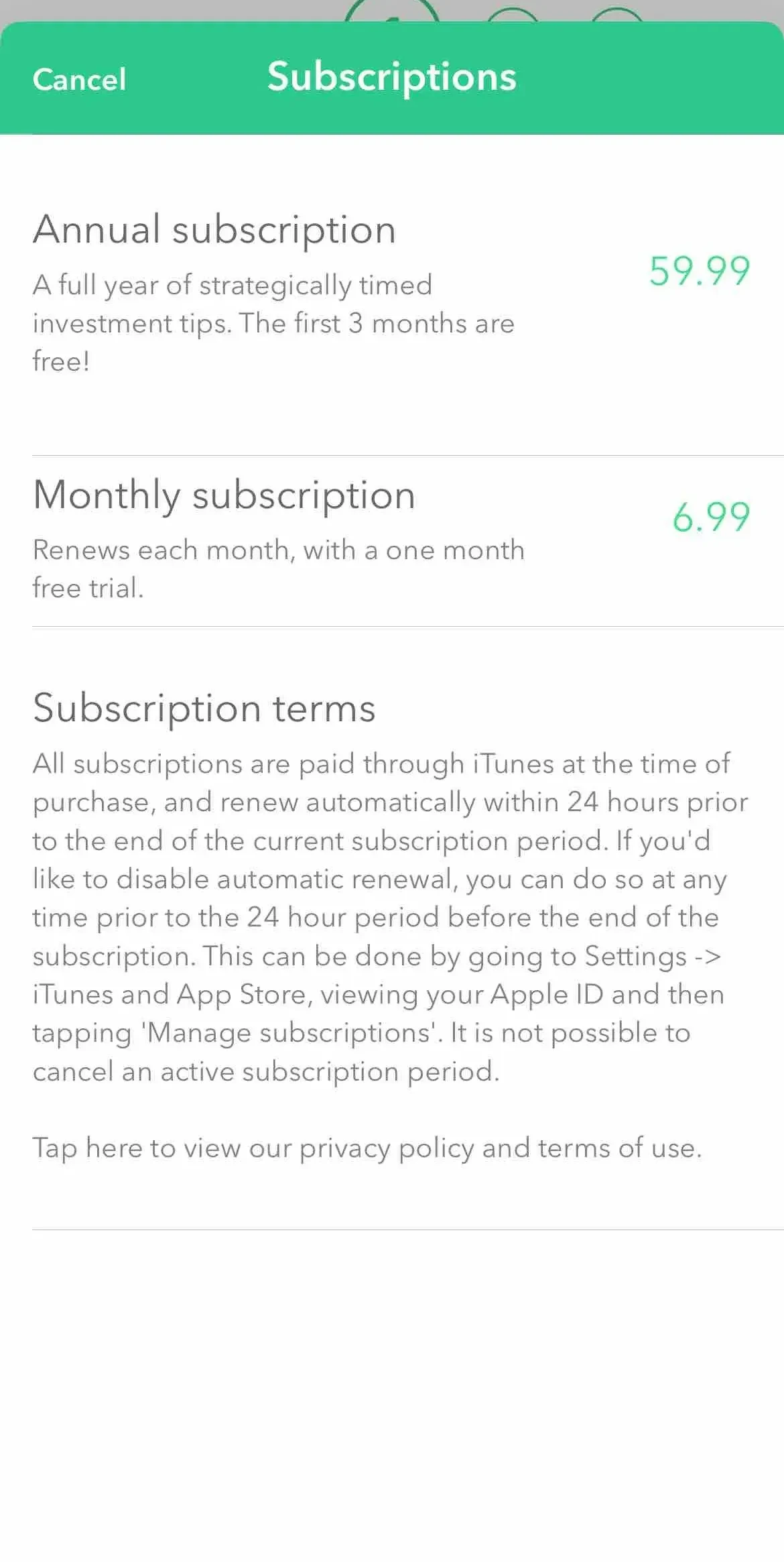 TSP Tips paywall screen