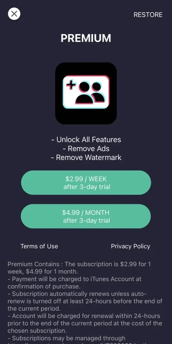 TT Stats paywall screen