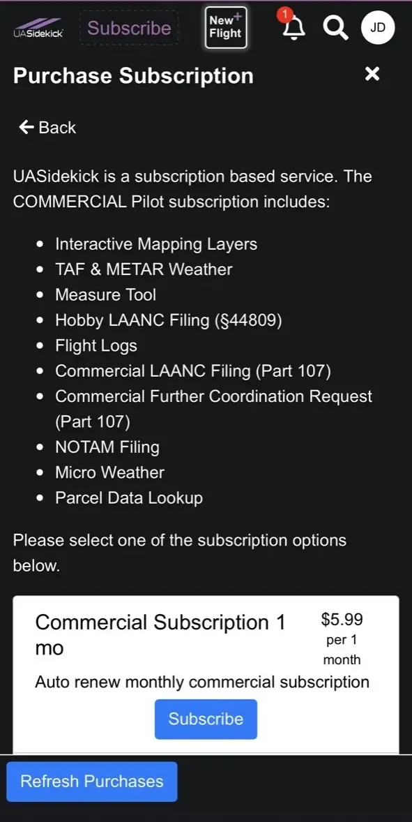 UASidekick paywall screen