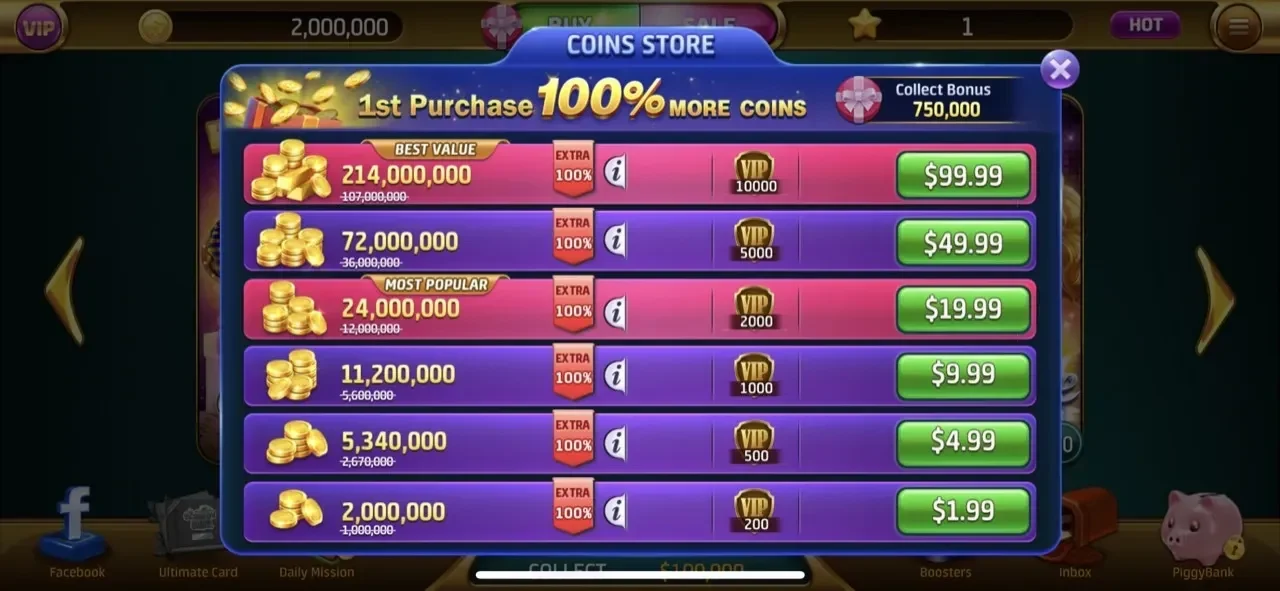 Ultimate Slots paywall screen