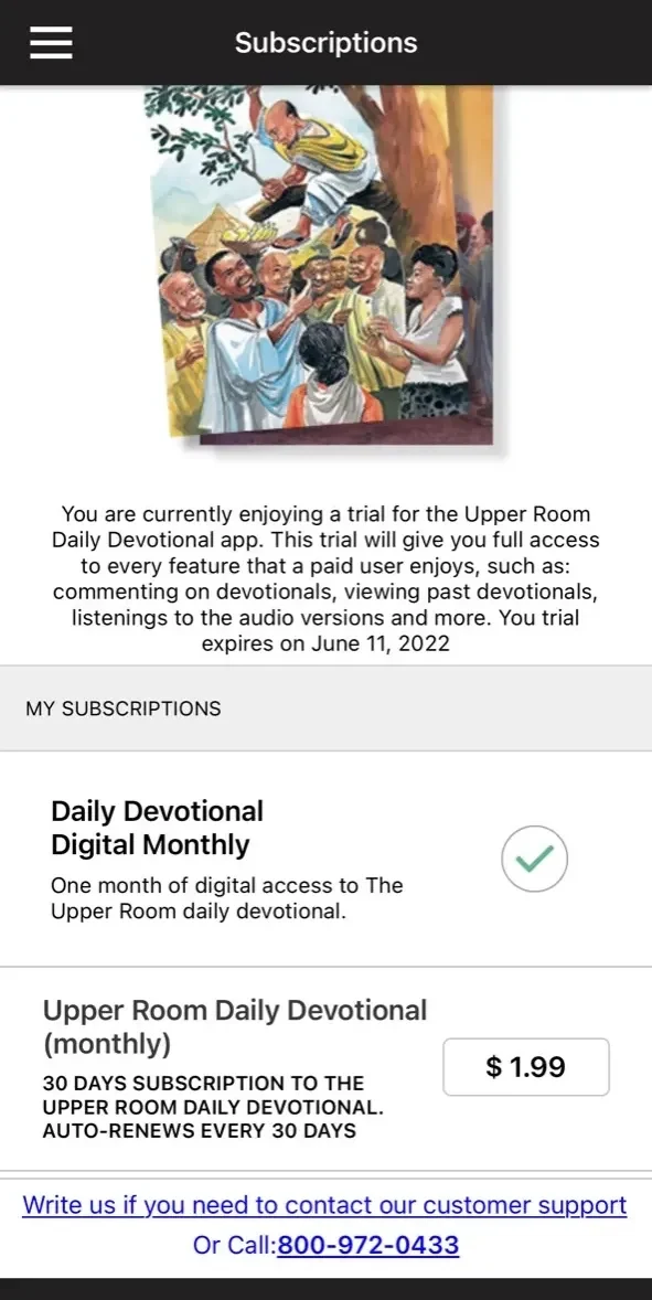 Upper Room Daily Devotional paywall screen