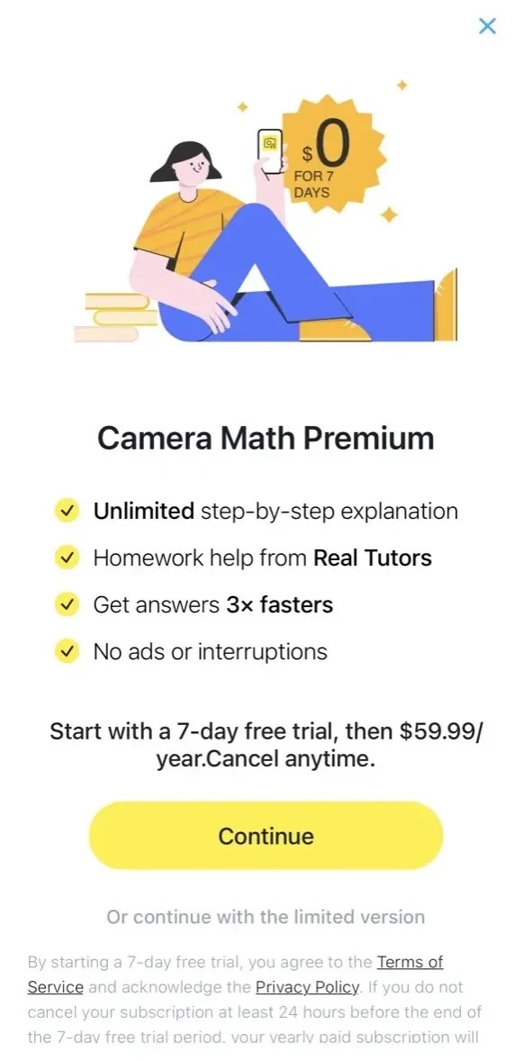 UpStudy paywall screen